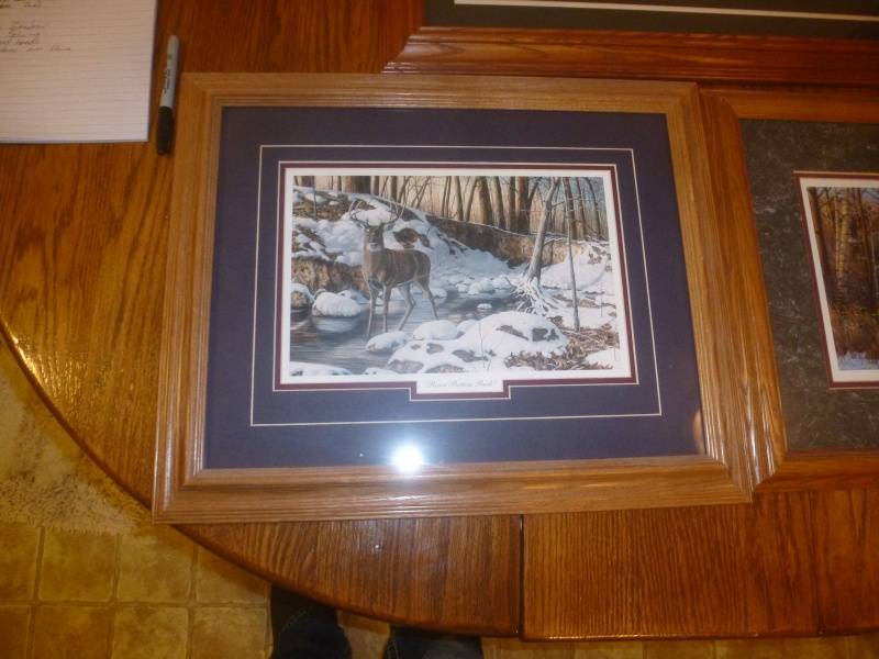 lot 71 image: Print# 17 River Bottom Buck, Morning View Buck, Cautions
