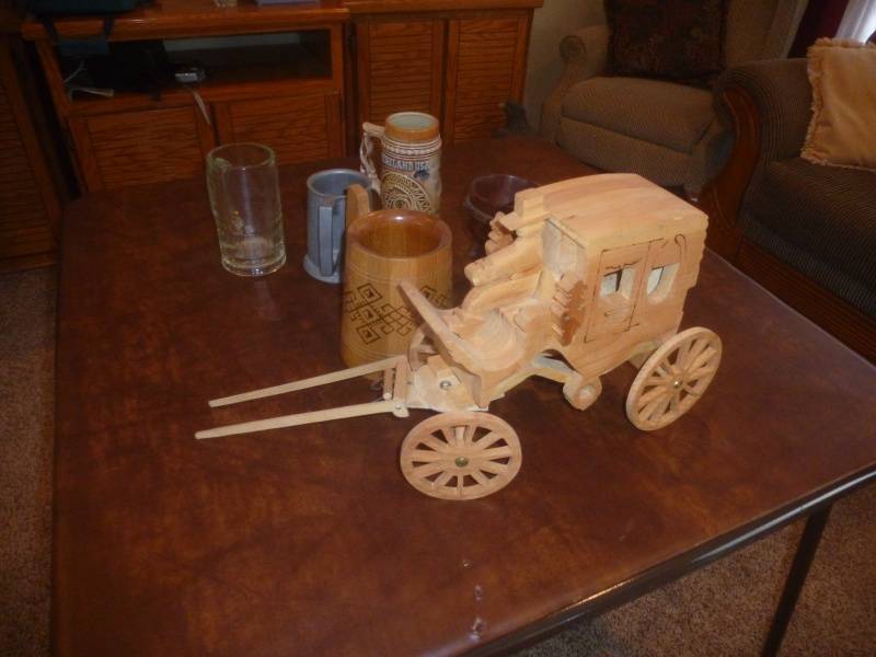 lot 119 image: Item # 64 Beer Stine Collection & Wagon