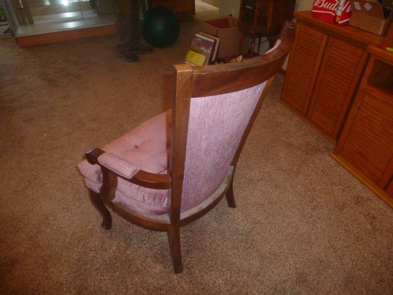 lot 129 image: Item # 74 Antique Pink Reading Chair