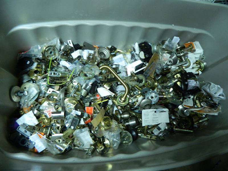 lot 106 image: Huge Lot of Door Knobs, Latches, Locks, and More
