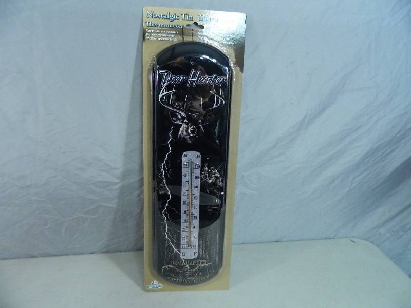 lot 30 image: New Deer Hunter Tin Thermometer