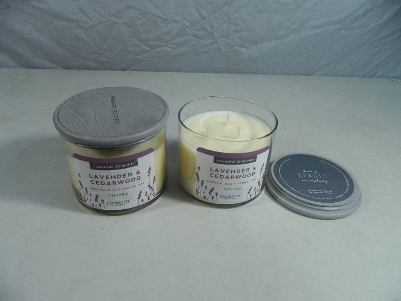 lot 53 image: 2 New Essential Elements 3 Wick Candles