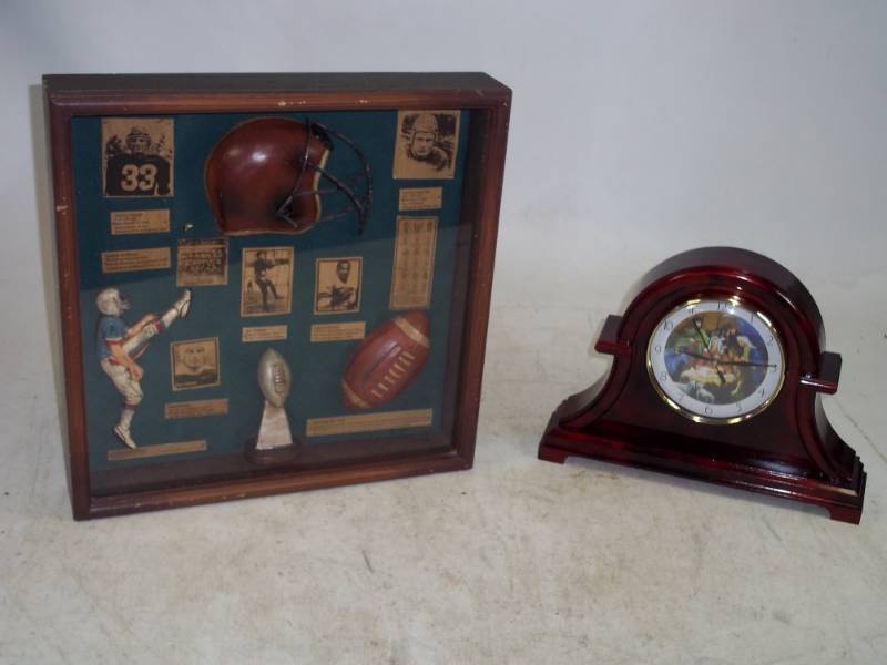 Football Shadow box with Clock