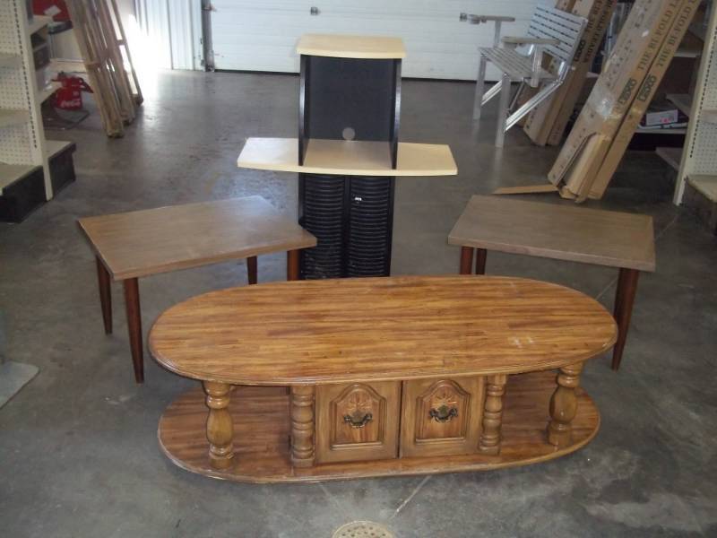 Coffee Table, 2 End Tables and entertainment shelf