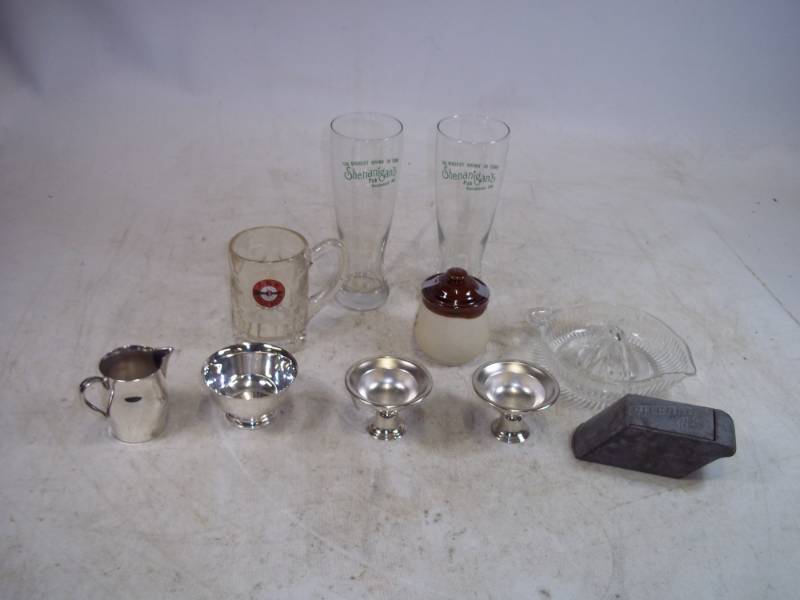 A and W Mug, Paul Revere Silver, Gilcrest No 78 Ice Shaver, Juicer, ect..