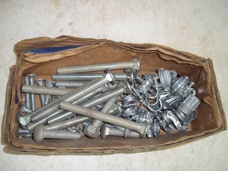 Box of Carriage bolts etc hardware