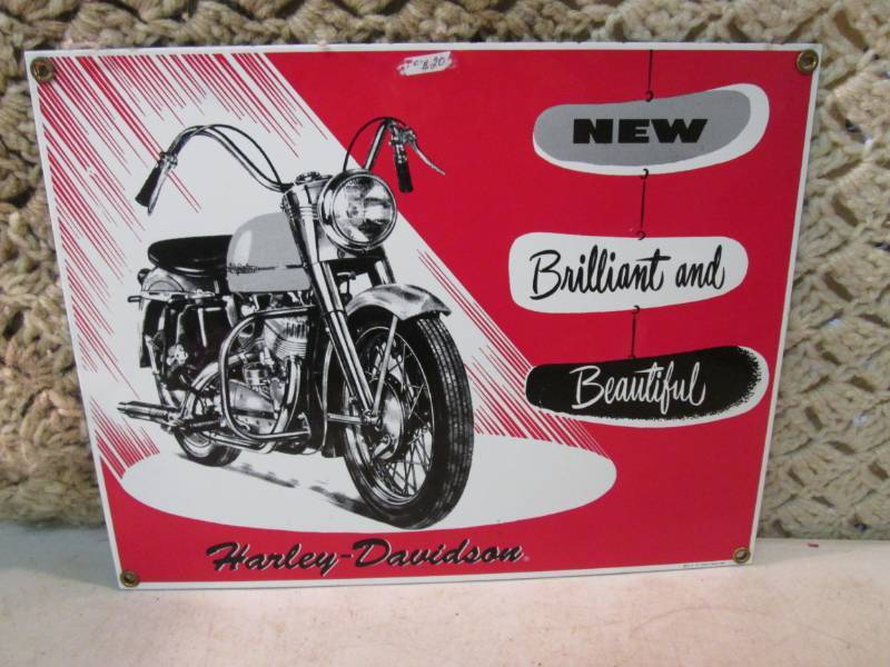 lot 12 image: Metal Harley Davidson Sign 12 x 9...