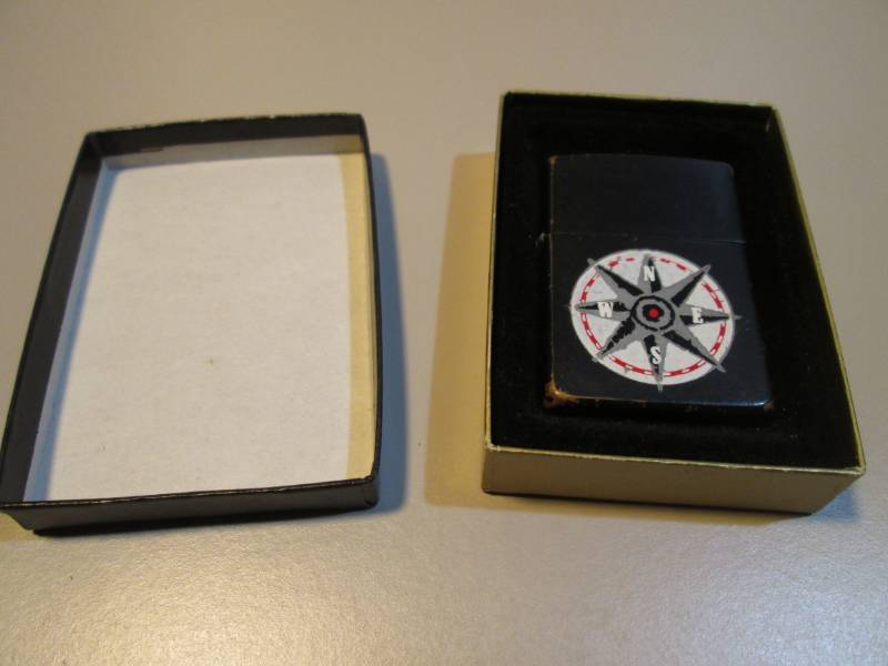 lot 35 image: Zippo Lighter in Box Compass Design...