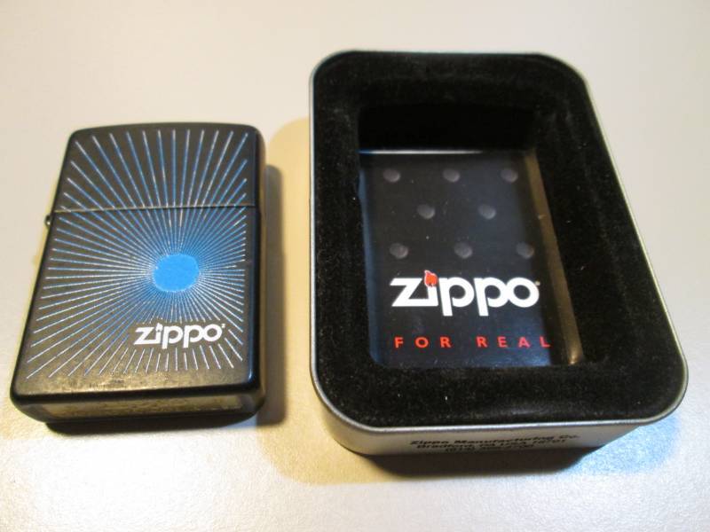 lot 38 image: Zippo Lighter In Tin No Lid Used  F...