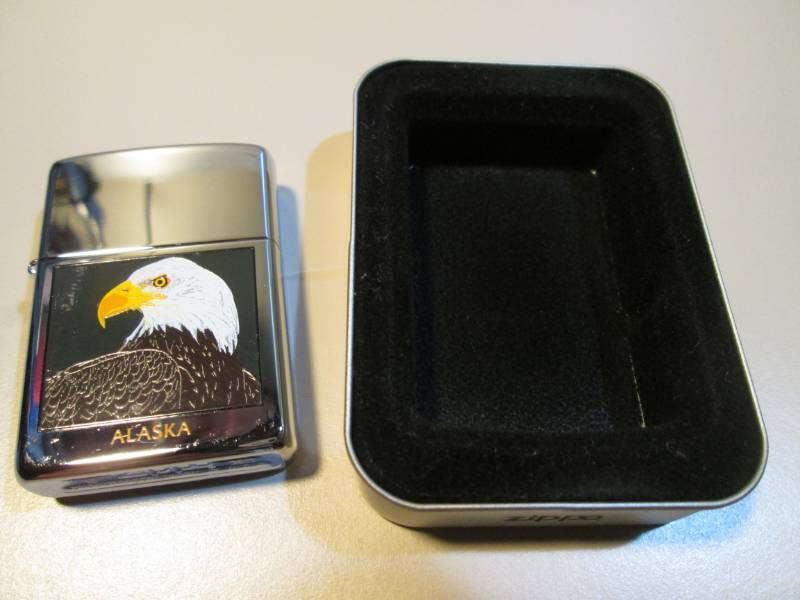 lot 40 image: Zippo Lighter with Eagle Alaska in ...