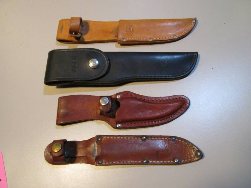 lot 62 image: Lot of Misc Leather Sheaths Buck Ka...