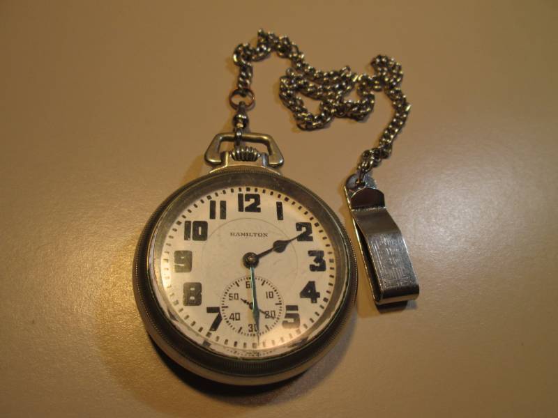 lot 101 image: Vintage Hamilton Silver Pocket Watc...