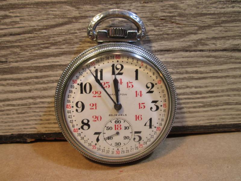 lot 109 image: Vintage Hamilton 23 Jewel Silver Po...