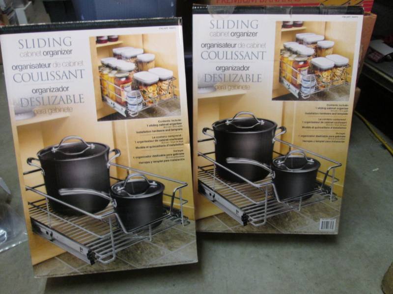 lot 174 image: Lot of 2 Sliding Cabinet Organizers...