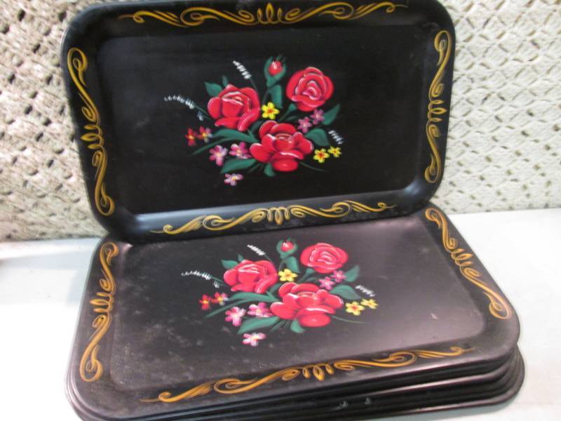 lot 189 image: Set of 10 Matching Vintage Metal Tr...