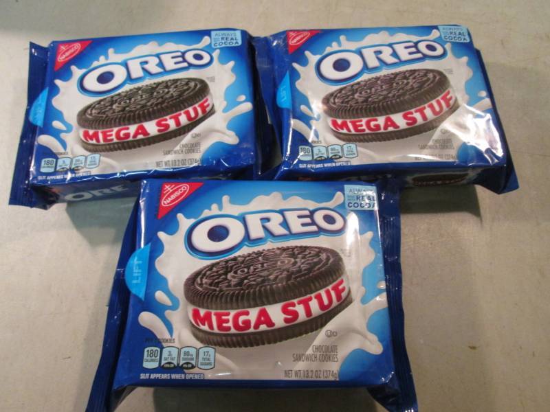 lot 202 image: 3 Packs of Mega Stuf Oreo Cookies B...