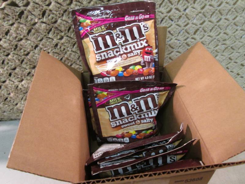 lot 246 image: Case of 8 Bags of M&Ms Snack Mix S...