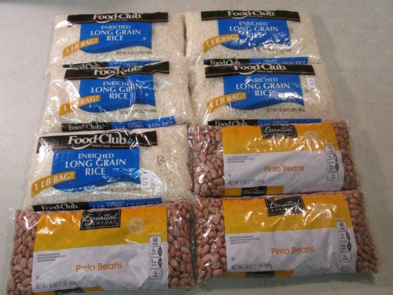 lot 276 image: 5 Bags of Rice and 3 Bags of Pinto ...