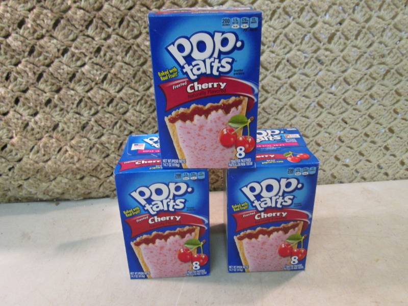 lot 289 image: 3 Boxes of Cherry Pop Tarts Best by...