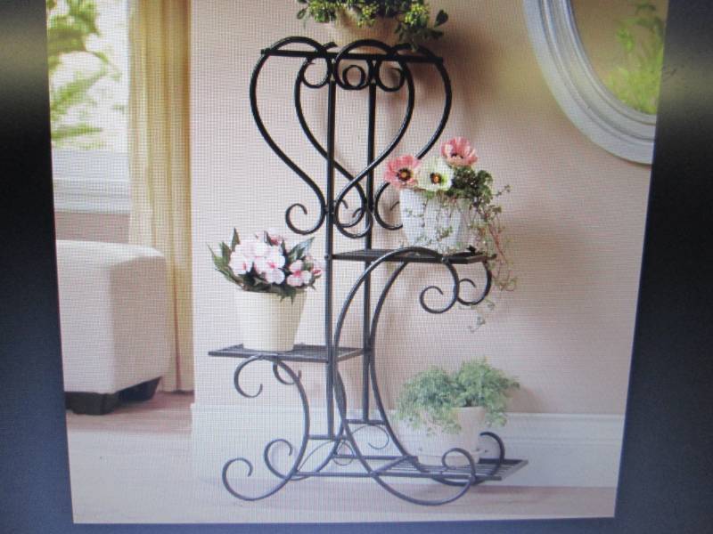 lot 18 image: Scroll Heart Plant Stand open box R...