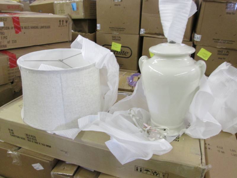 lot 30 image: Table Lamp open box, damaged shade ...