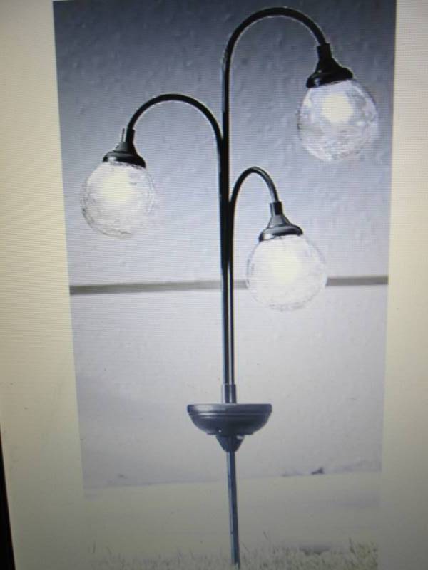 lot 43 image: 3- Orb Solar Stake Lights open box,...