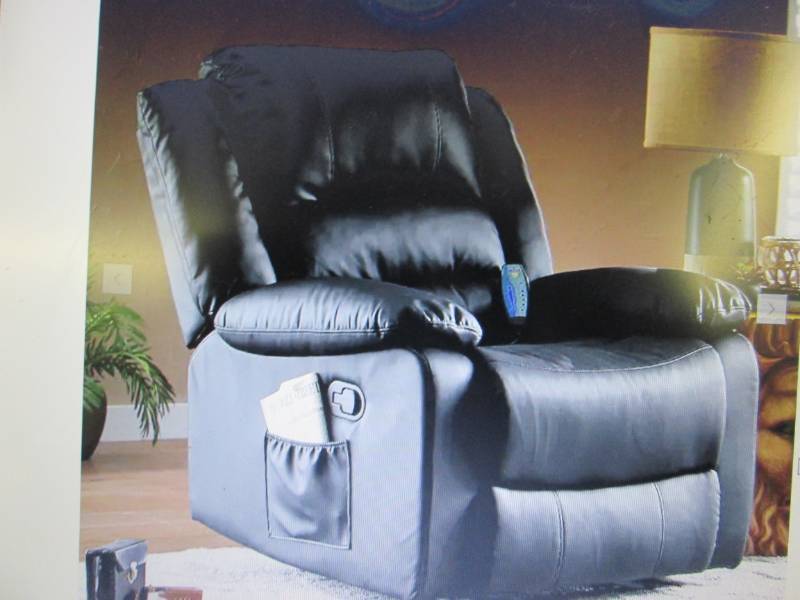 lot 54 image: Overstuffed Recliner with Massage o...