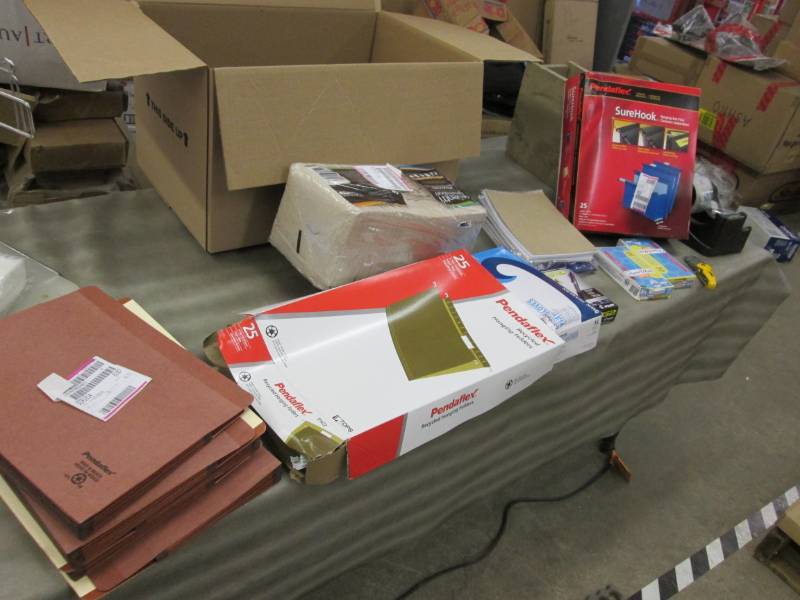 lot 80 image: Hanging Files, Red Pens, Gel Roller...