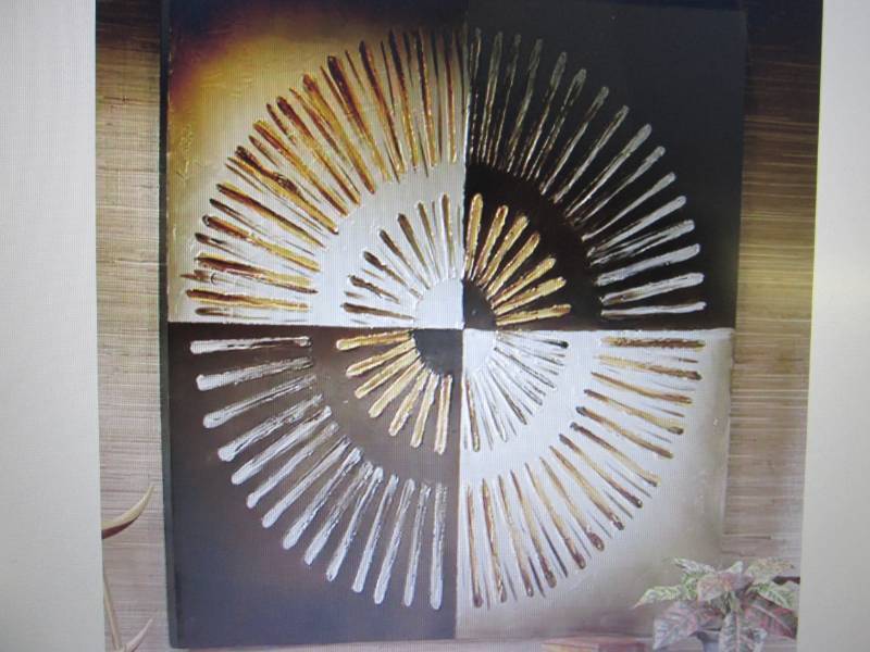 lot 91 image: Tan, Gold and Brown Wall Art open b...