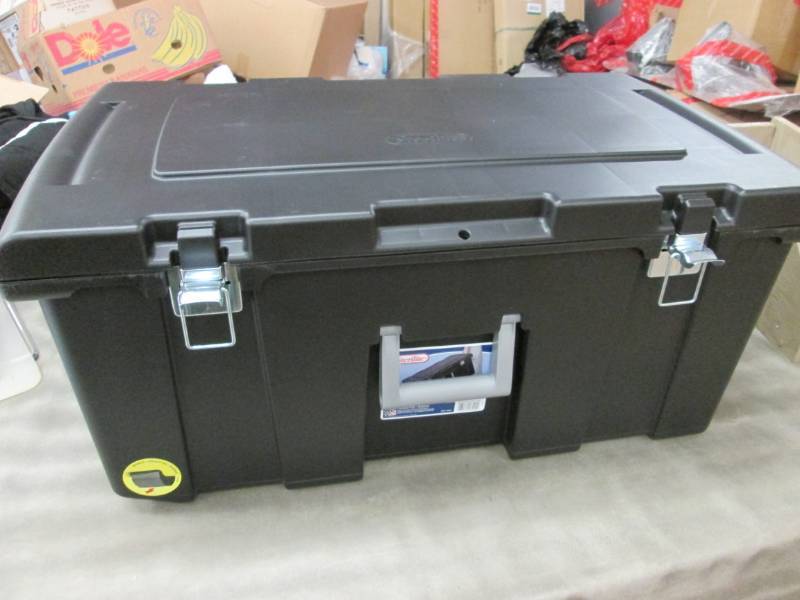 lot 106 image: Black Sterilite Footlocker 31.14x1...