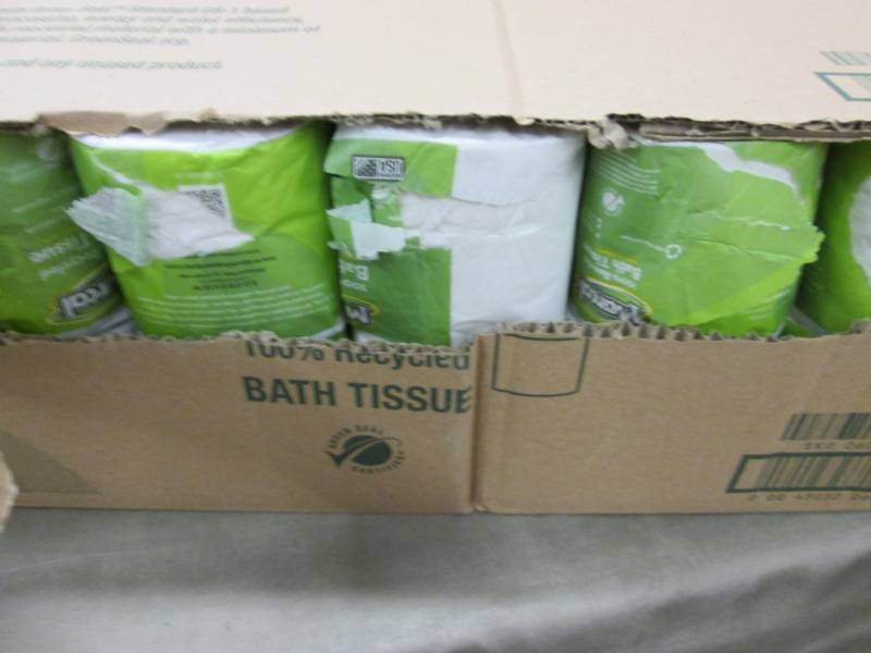lot 114 image: Damaged Case of Marcal Bath Tissue ...