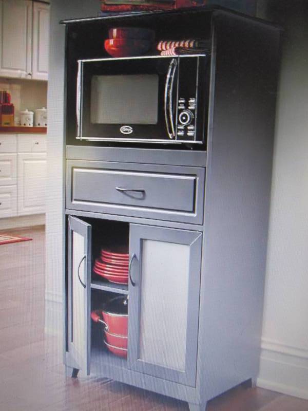 lot 145 image: Microwave Storage with Glass Door C...