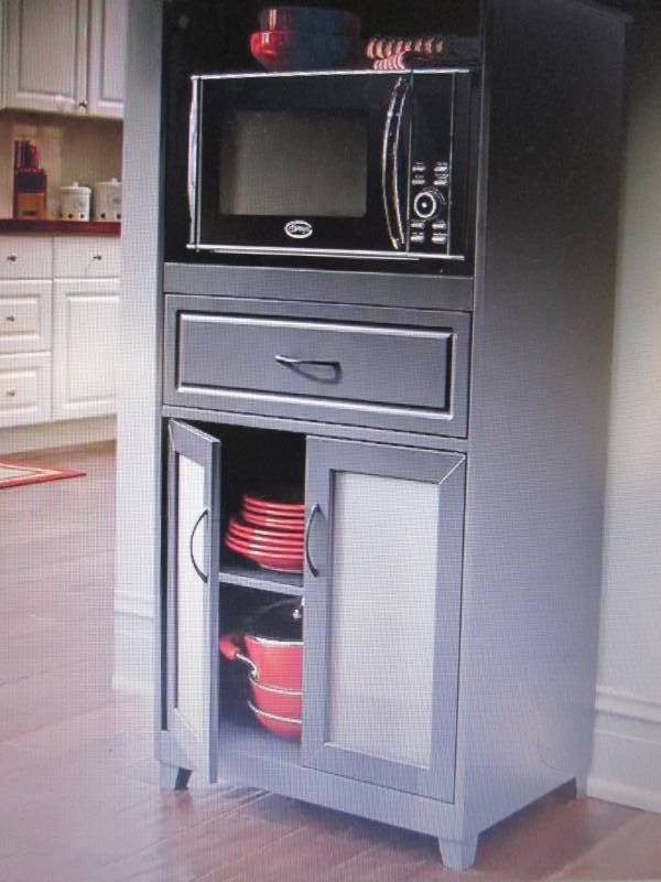 lot 146 image: Microwave Storage with Glass Door C...