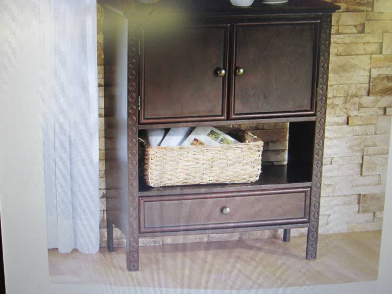 lot 150 image: Carved Spur Cabinet open box Retail...