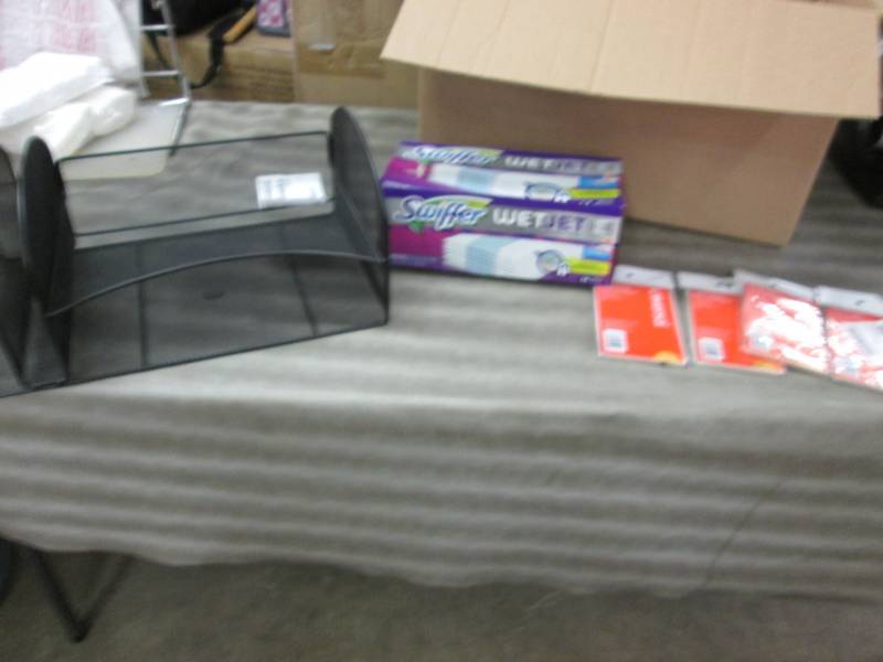 lot 183 image: Black Mesh Desk Organizer , Swiffer...