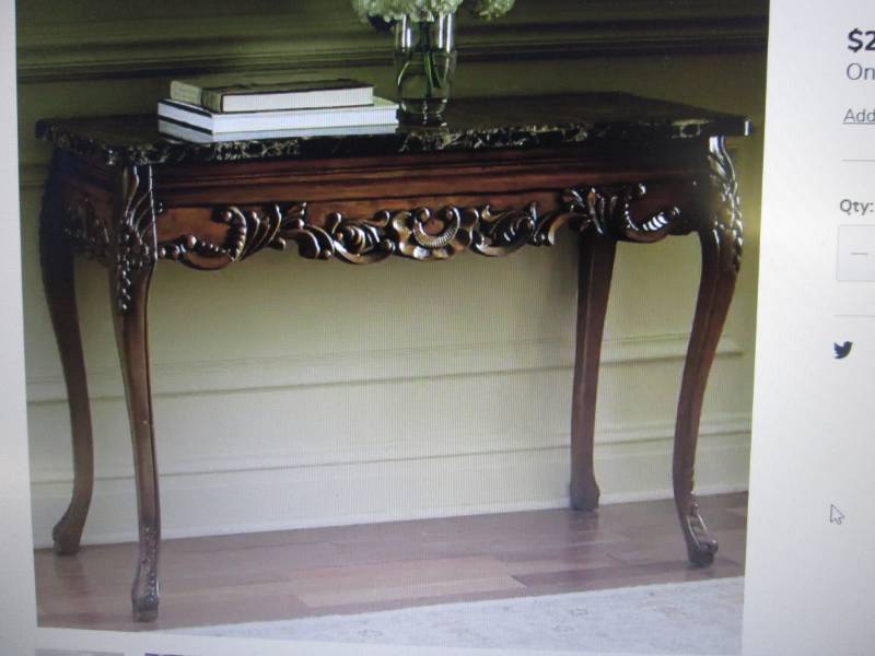 lot 237 image: Hand-Carved Console Table open box ...