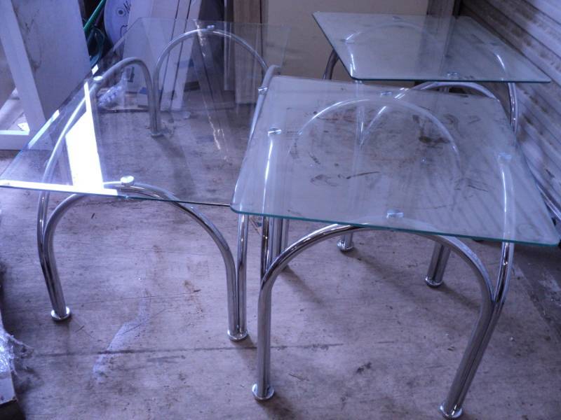 Coffee Table- Glass Top with Metal ...