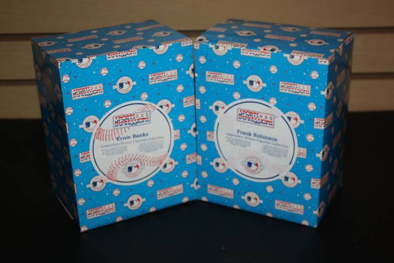 lot 17 image: Lot of 2 Sports Impressions Figures Ernie Banks and Frank Robinson