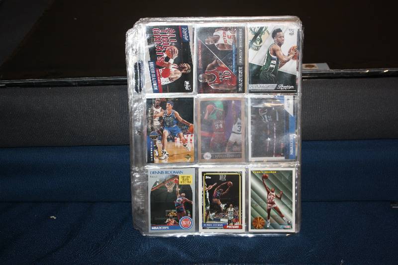 lot 35 image: Lot of 9 Pocket Pages with Basketball Cards