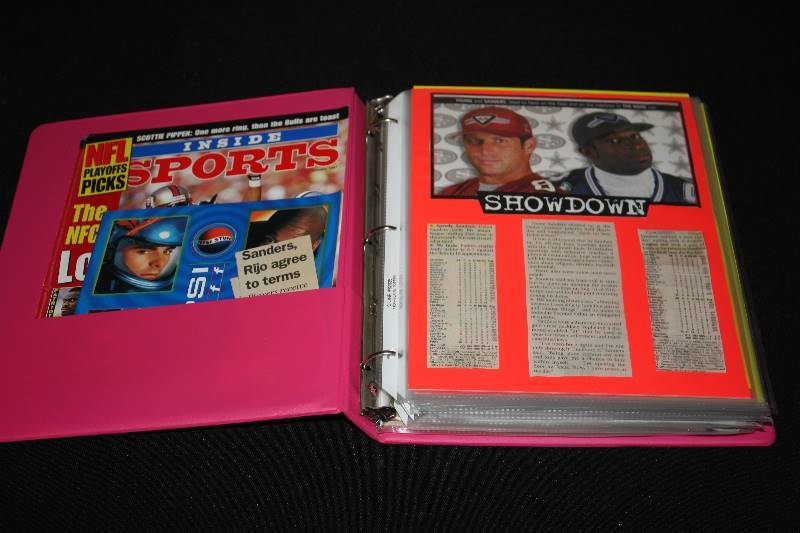 lot 131 image: Deion Sanders Scrapbook and Magazine Binder
