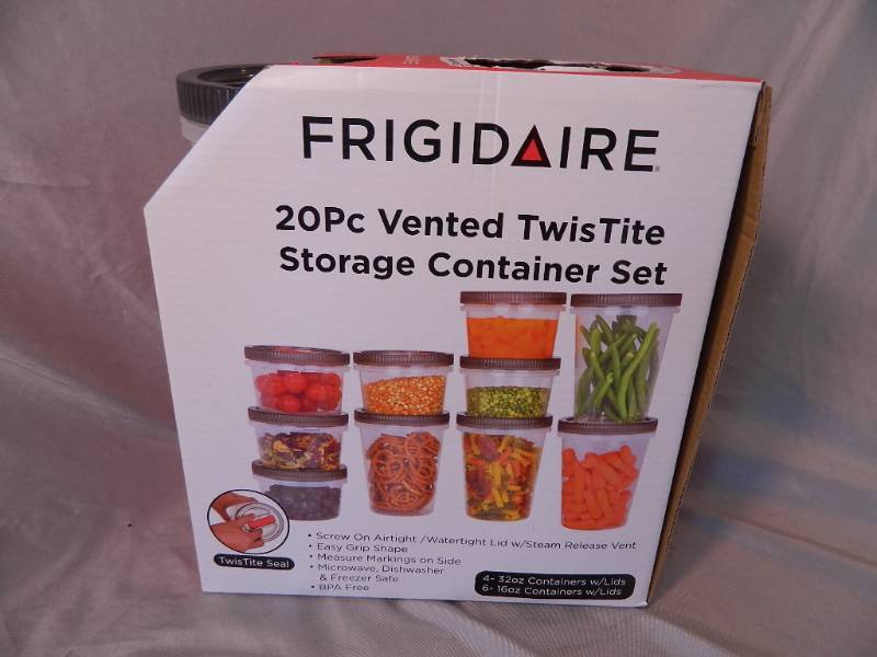 lot 25 image: New Frigidaire 20 Pc Vented TwisTite Storage Container Set