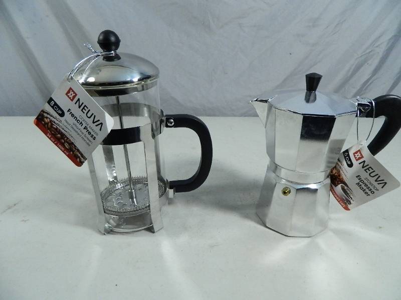 lot 99 image: New French Press and Espresso Maker