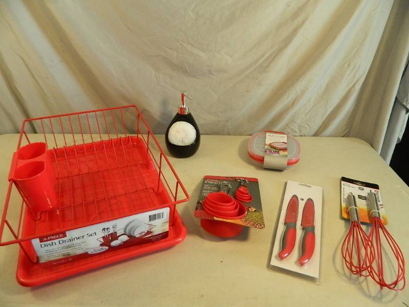 lot 143 image: New Red Kitchen Items