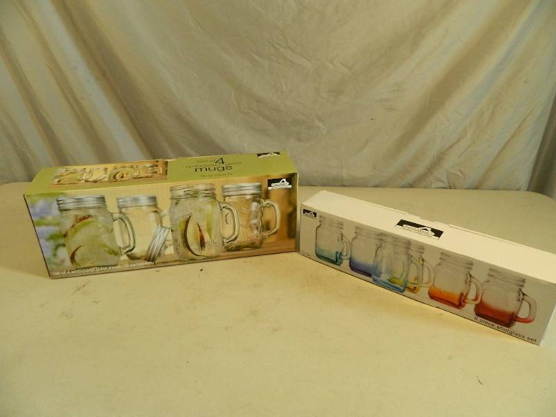 lot 182 image: Cute New Mugs with Lids and Shot Glass Set
