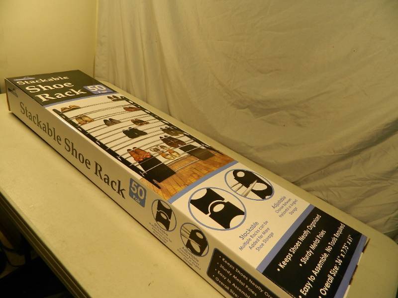 lot 216 image: New 50 Pair Stackable Shoe Rack