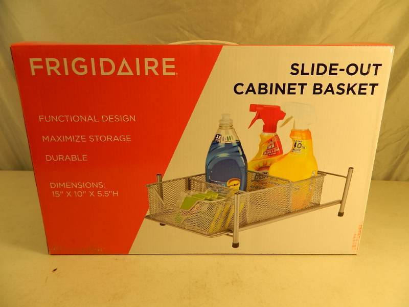 lot 225 image: New Frigidaire Slide Out Cabinet Basket