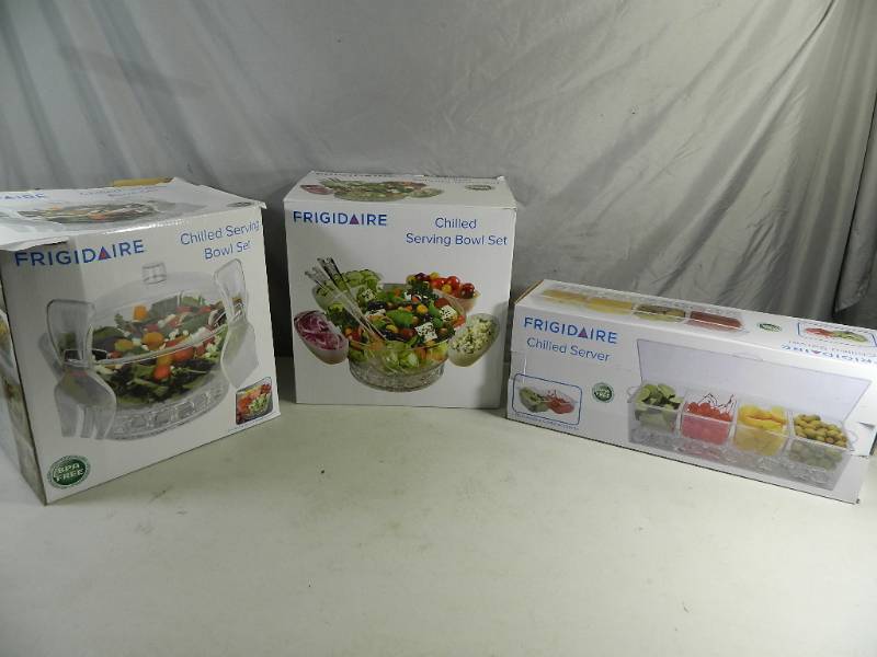 lot 245 image: 3 New Frigidair Chilled Serving Sets