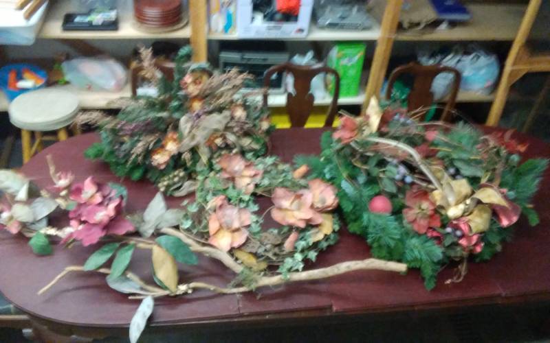 2-Large Greenery Wreaths, Centerpiece, Dried Floral Branch Arrangement