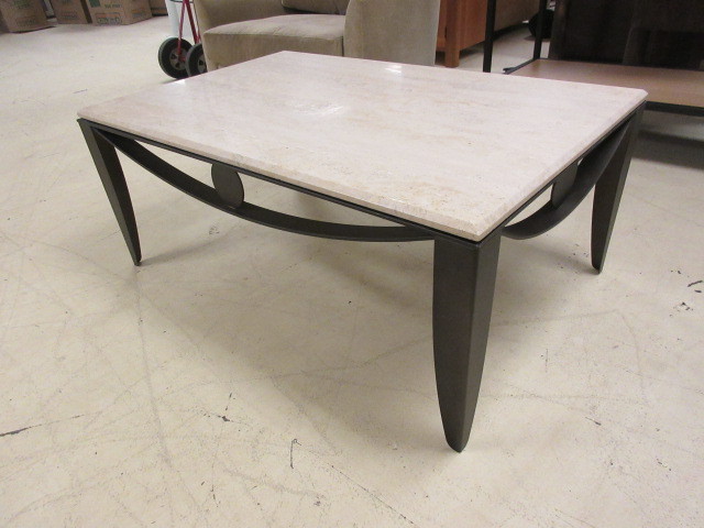 lot 616 image: STONE TOP COFFEE TABLE