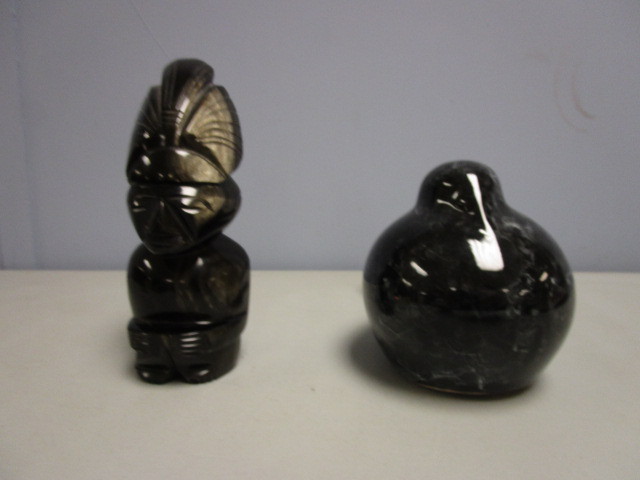lot 726 image: ONYX AND TERRA COTTA FIGURINES
